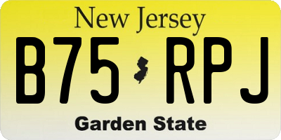 NJ license plate B75RPJ