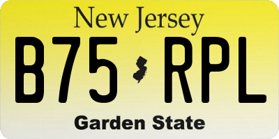 NJ license plate B75RPL