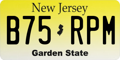 NJ license plate B75RPM