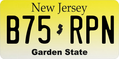 NJ license plate B75RPN