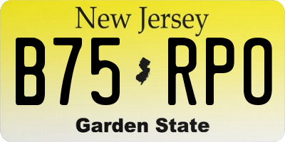 NJ license plate B75RPO