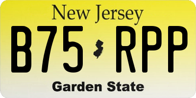 NJ license plate B75RPP