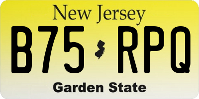NJ license plate B75RPQ