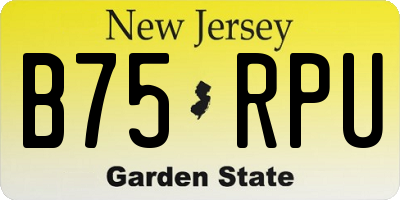 NJ license plate B75RPU
