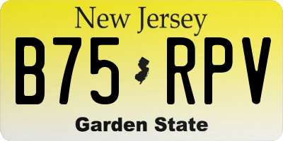 NJ license plate B75RPV