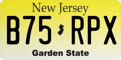 NJ license plate B75RPX