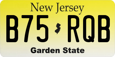 NJ license plate B75RQB