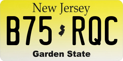 NJ license plate B75RQC