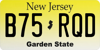 NJ license plate B75RQD