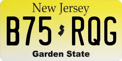 NJ license plate B75RQG