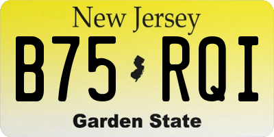 NJ license plate B75RQI