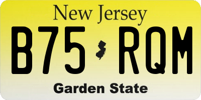 NJ license plate B75RQM