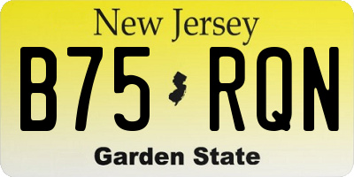 NJ license plate B75RQN