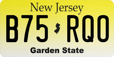 NJ license plate B75RQO