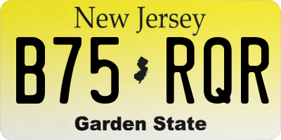 NJ license plate B75RQR
