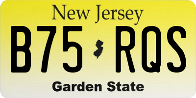 NJ license plate B75RQS