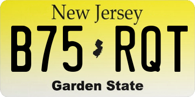 NJ license plate B75RQT