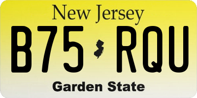 NJ license plate B75RQU