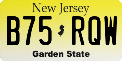 NJ license plate B75RQW