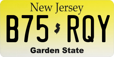 NJ license plate B75RQY