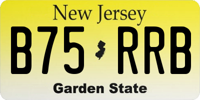 NJ license plate B75RRB