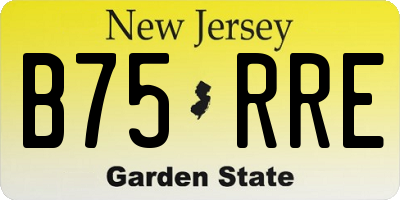 NJ license plate B75RRE