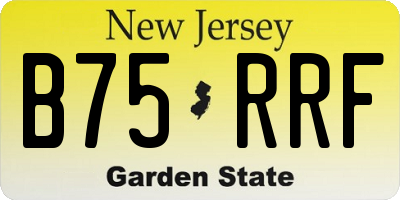 NJ license plate B75RRF