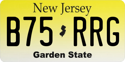 NJ license plate B75RRG