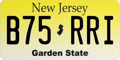 NJ license plate B75RRI