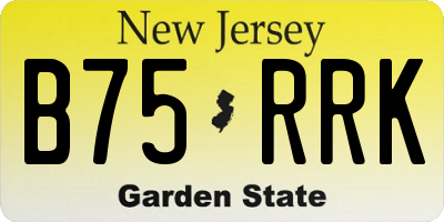 NJ license plate B75RRK