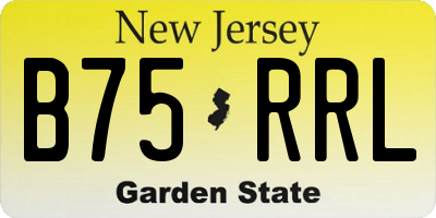 NJ license plate B75RRL