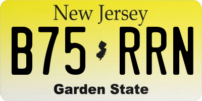 NJ license plate B75RRN