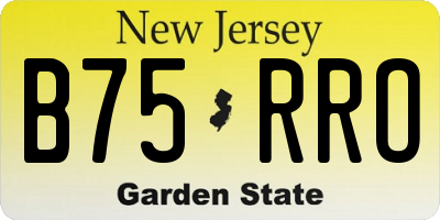 NJ license plate B75RRO