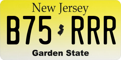 NJ license plate B75RRR