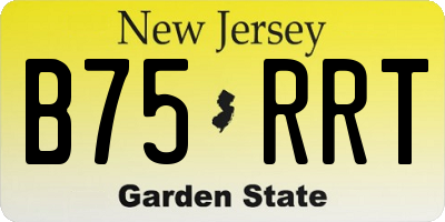 NJ license plate B75RRT