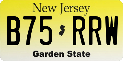 NJ license plate B75RRW