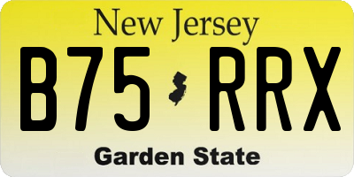 NJ license plate B75RRX