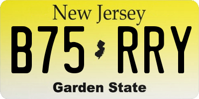 NJ license plate B75RRY