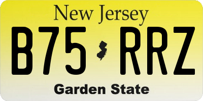NJ license plate B75RRZ