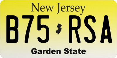 NJ license plate B75RSA