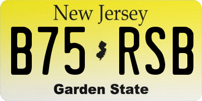 NJ license plate B75RSB