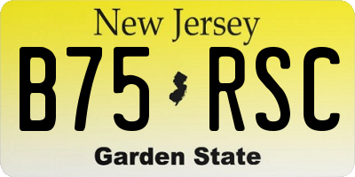 NJ license plate B75RSC