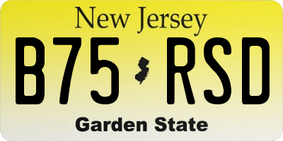 NJ license plate B75RSD