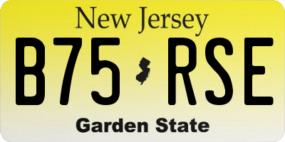 NJ license plate B75RSE