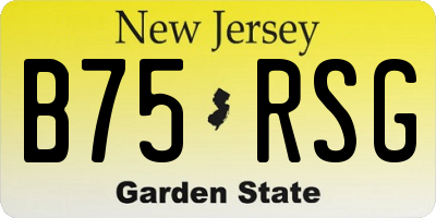 NJ license plate B75RSG