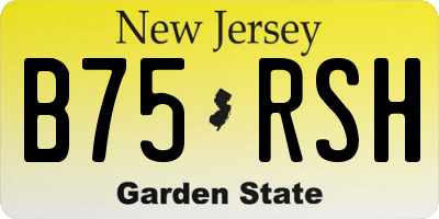 NJ license plate B75RSH