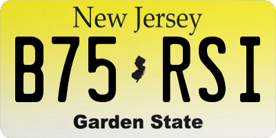NJ license plate B75RSI