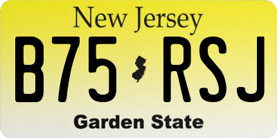 NJ license plate B75RSJ