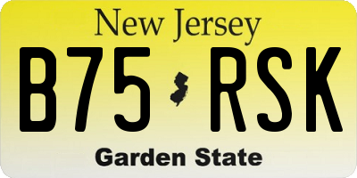 NJ license plate B75RSK