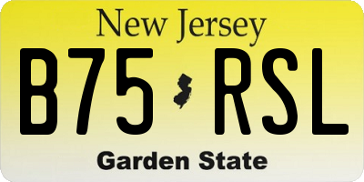 NJ license plate B75RSL